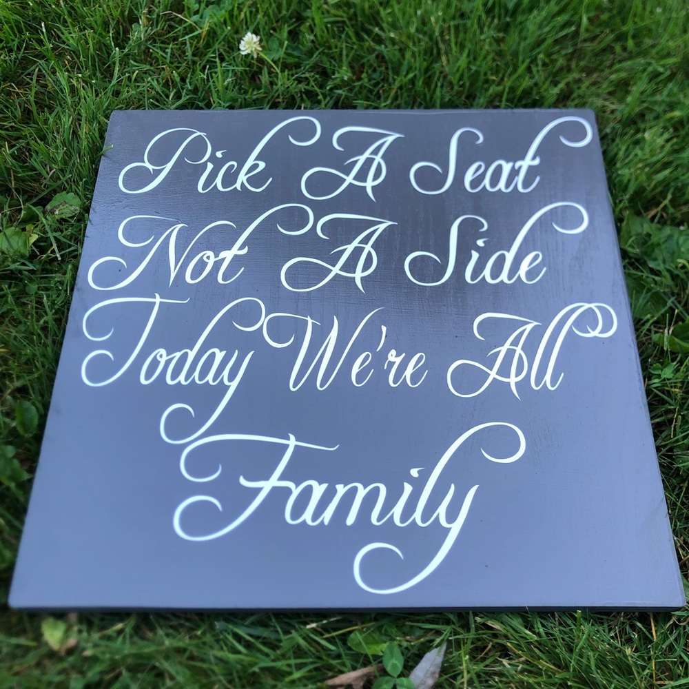 Wedding seat arrangement sign